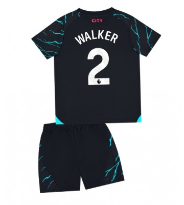 Manchester City Kyle Walker #2 Replica Third Stadium Kit for Kids 2023-24 Short Sleeve (+ pants)
